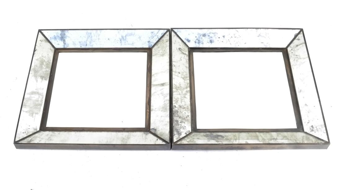 Pair of Modern Brass Mirrors (1 of 4)