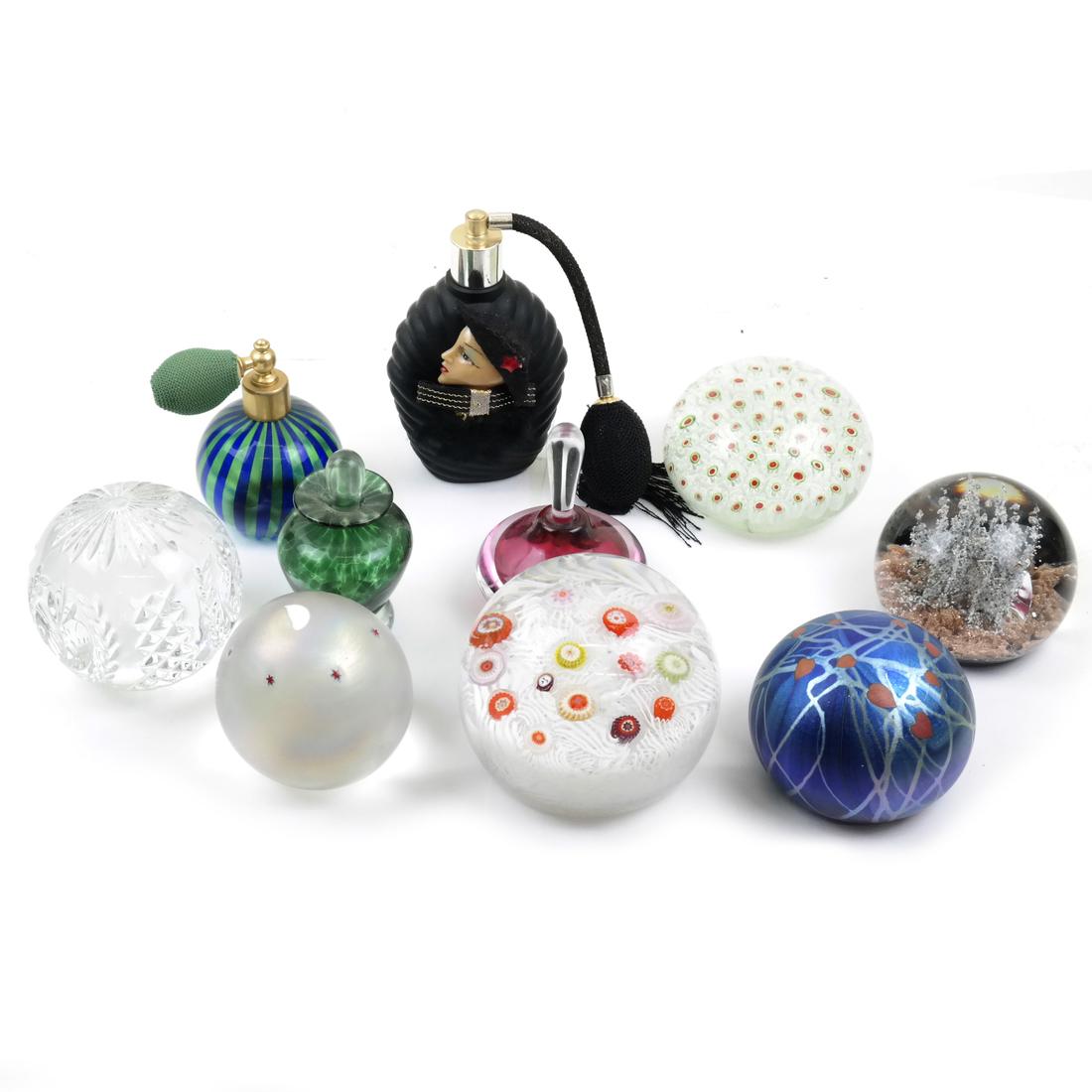Group of 6 Paperweights and 4 Perfume Bottles (1 of 10)