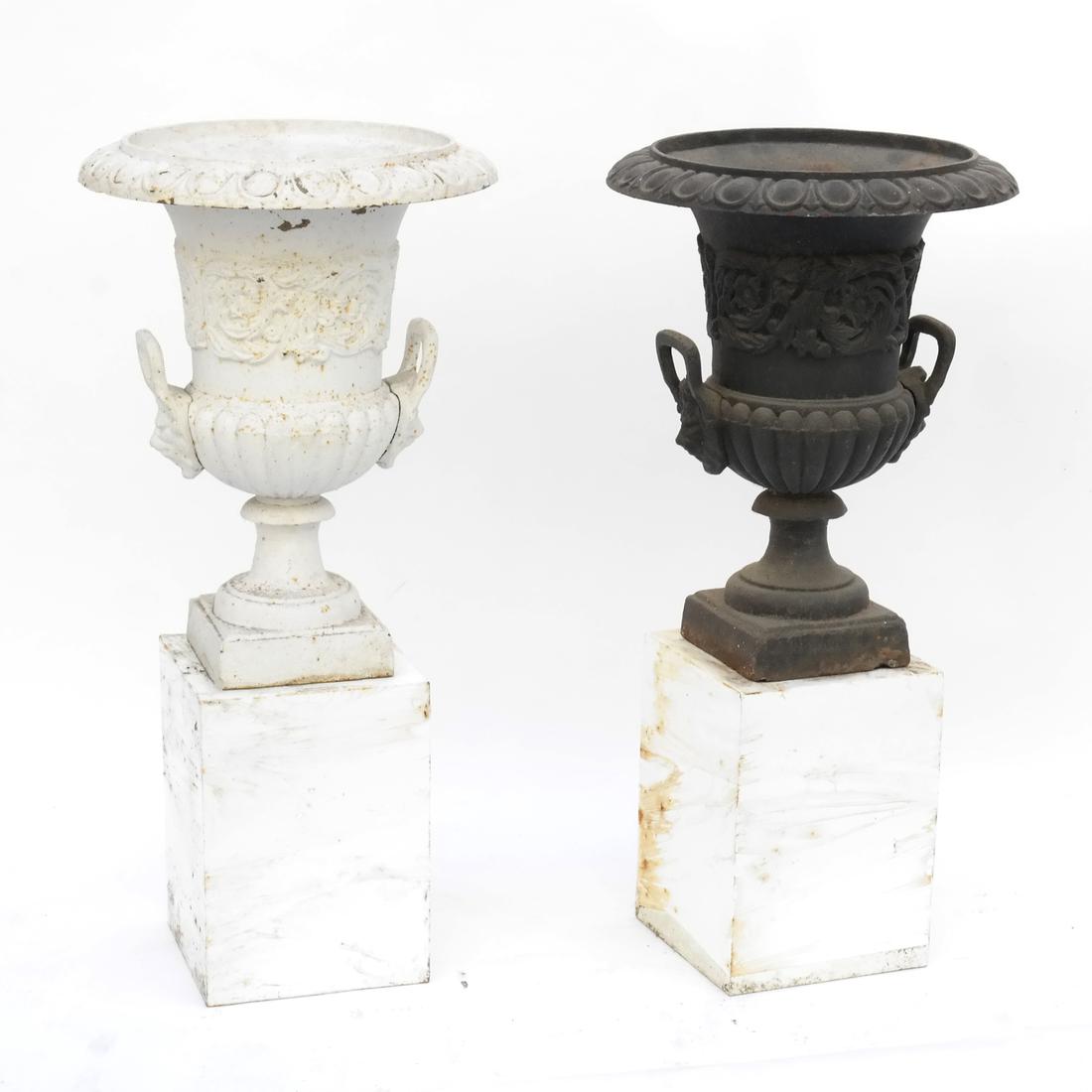 Two Cast Iron Neoclassical Urn-Form Planters (1 of 7)