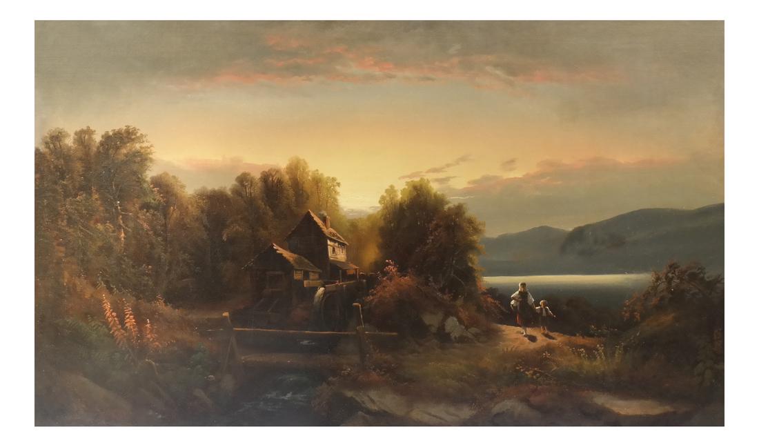 Manner of Albert Bierstadt "Landscape at Sunset" (1 of 8)