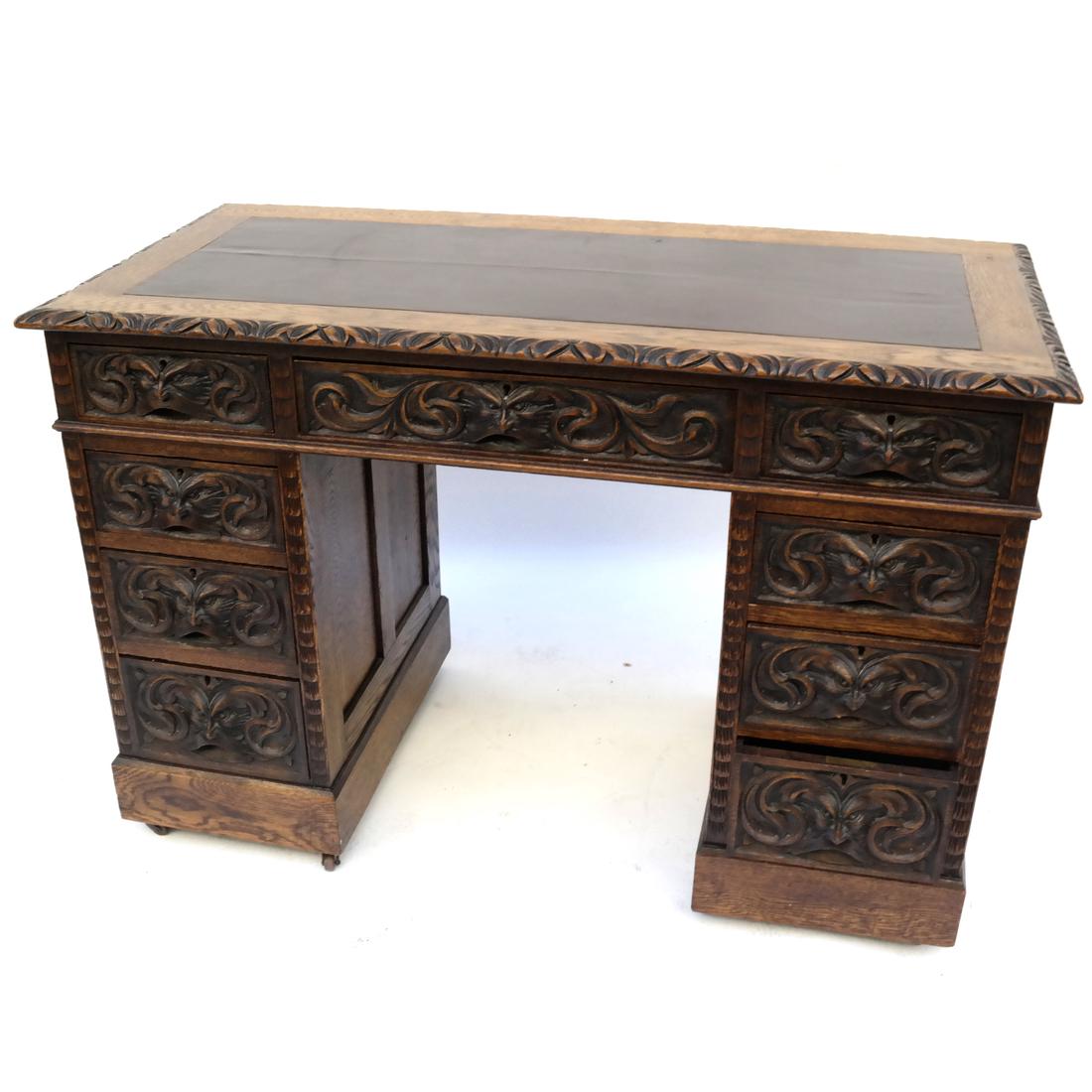 Jacobean-Style Three-Section Desk (1 of 7)