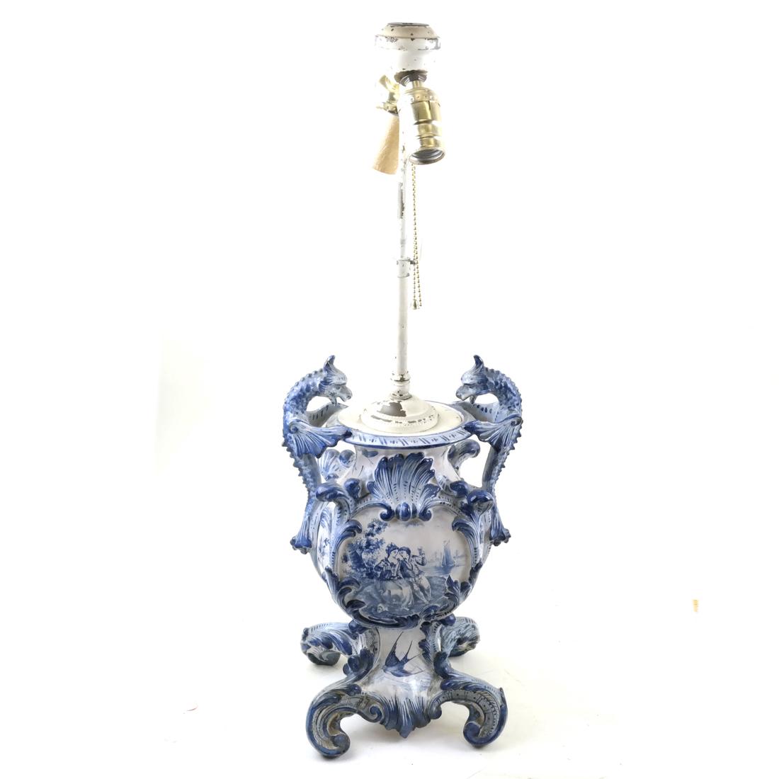 Delft Ornate Porcelain Lamp (1 of 5)