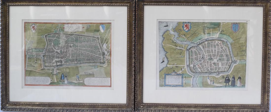 Pair of Framed Colored Dutch Maps (1 of 8)
