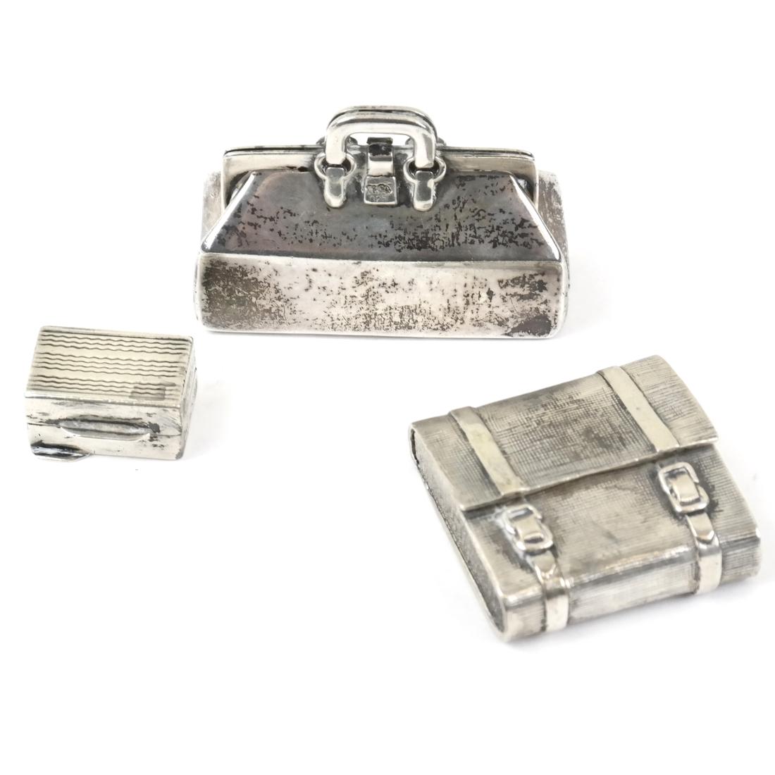 Three Silver Suitcase Pill Boxes (1 of 6)