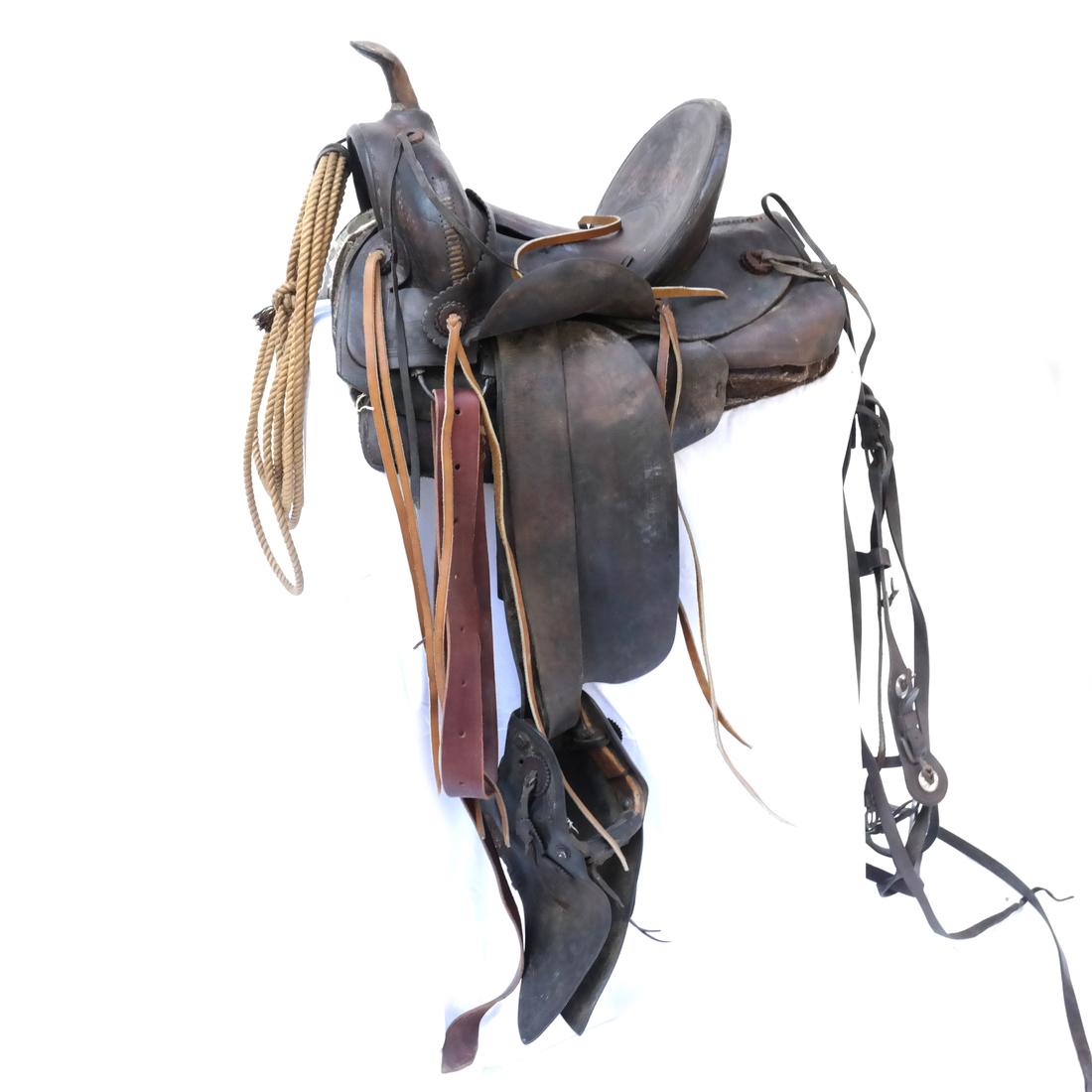 Roping "COP" Brown Leather Saddle (1 of 9)