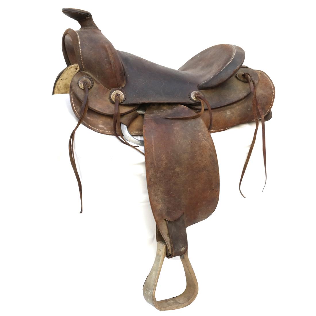 Brown Leather Western Ranch Saddle (1 of 8)