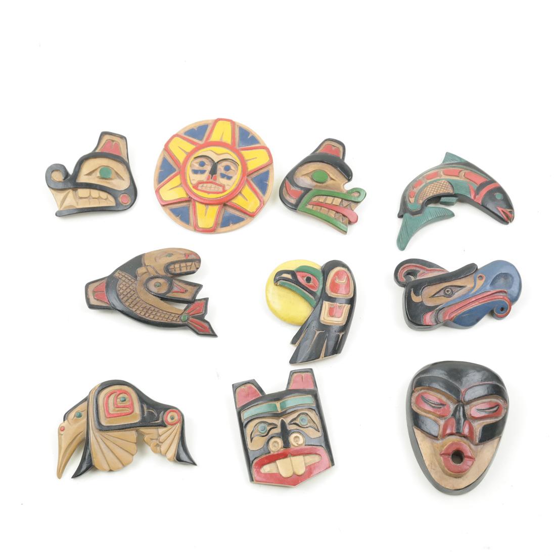Northwest Coast Group of 10 Pins (1 of 7)