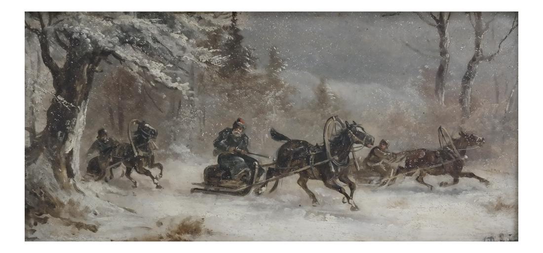 Russian Winter Scene, Oil on Board (1 of 8)