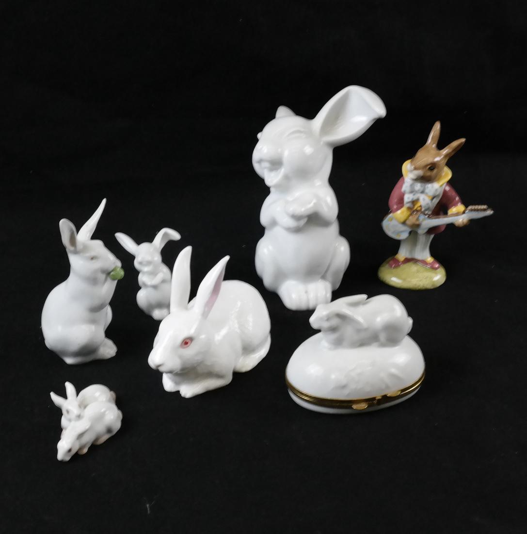 Seven Porcelain Rabbit Items (1 of 6)