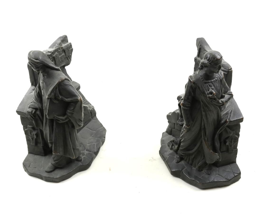 Pair of Composition Bookends of Scholars (1 of 5)