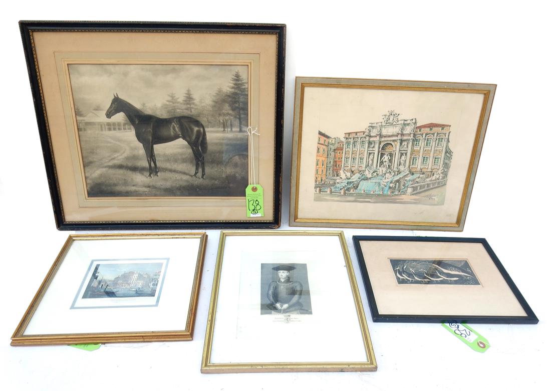 Five Assorted Vintage and Antique Prints (1 of 9)