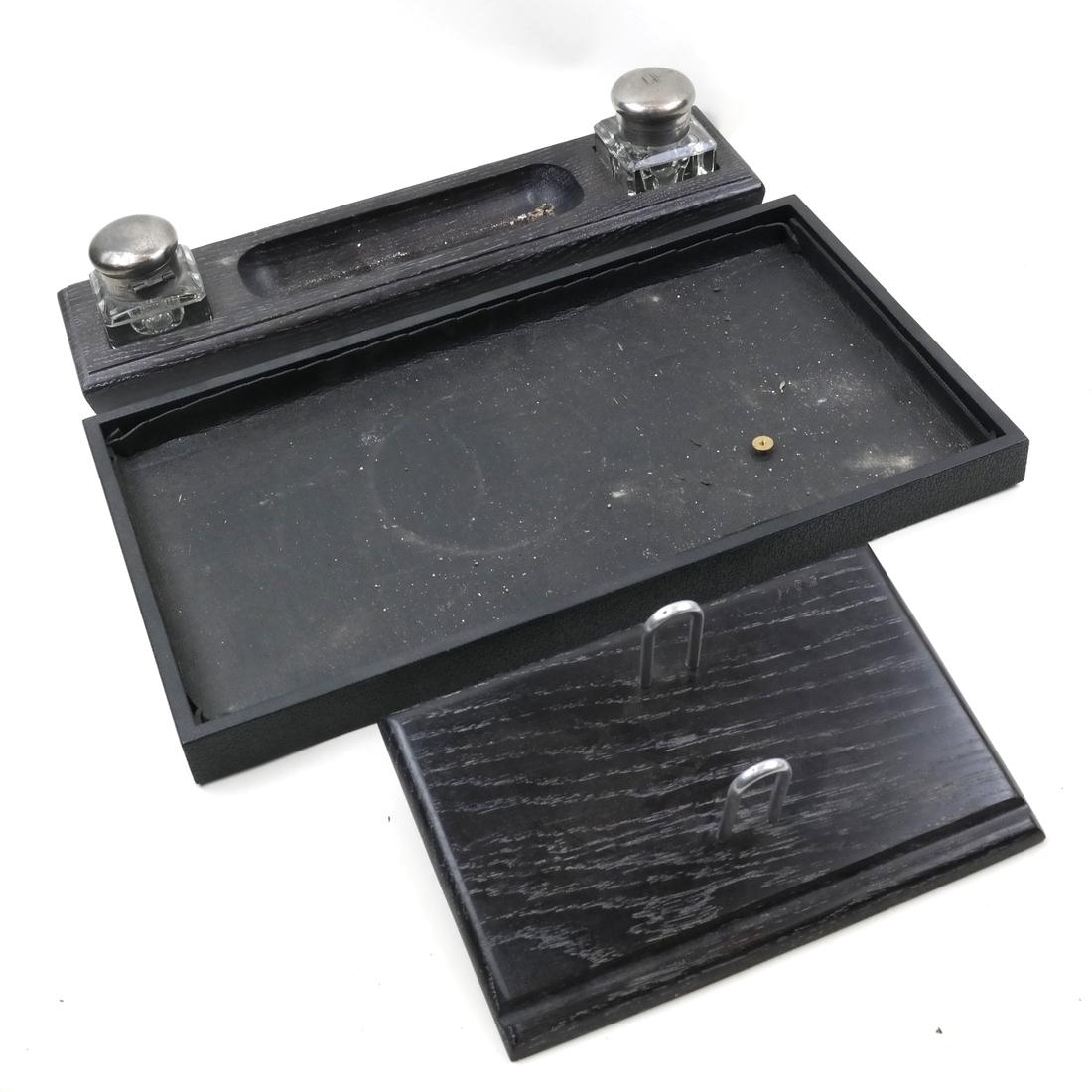 Two-Piece Black Oak Desk Set (1 of 5)