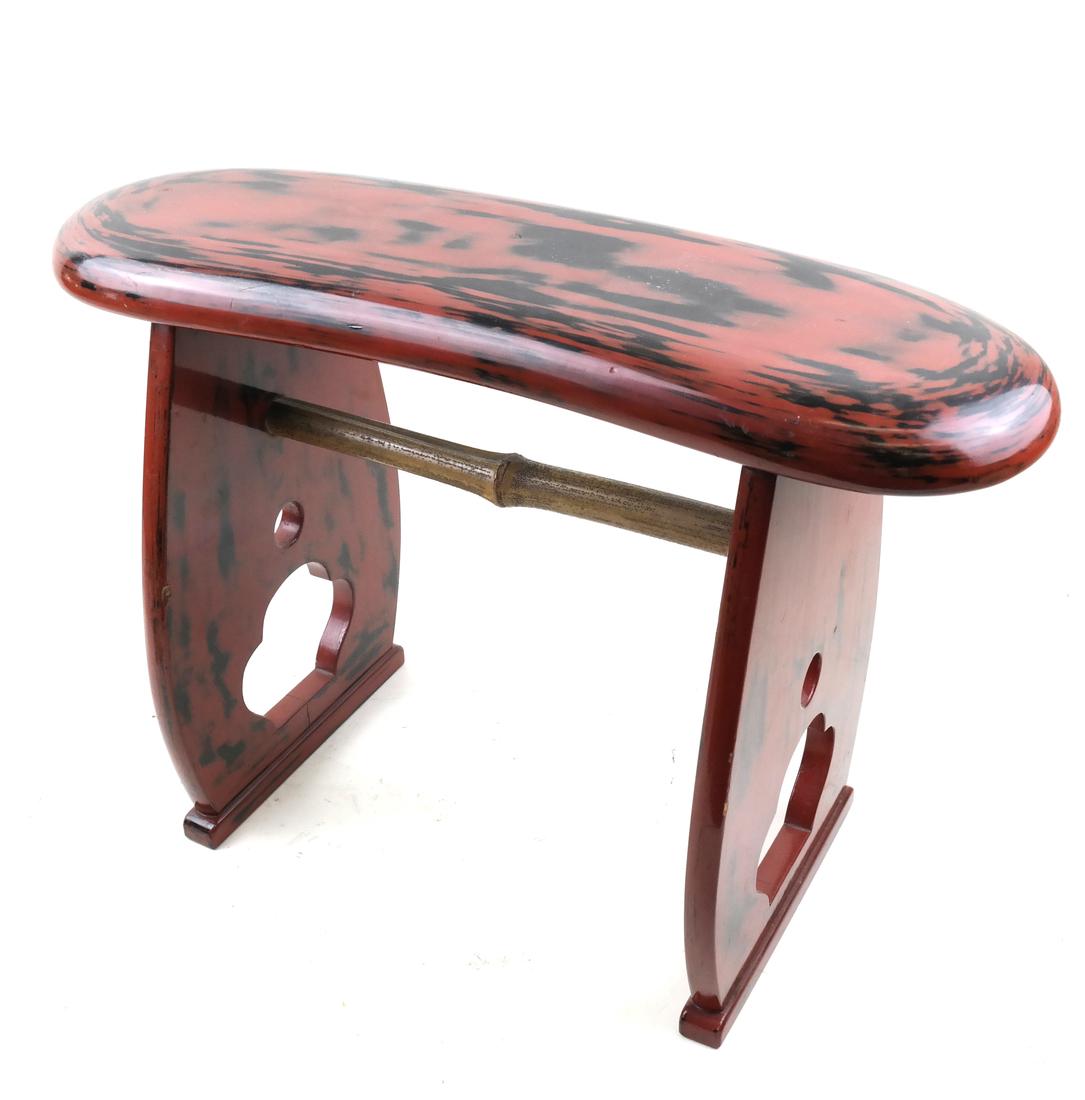 Diminutive Red and Black Lacquer Bench (1 of 5)