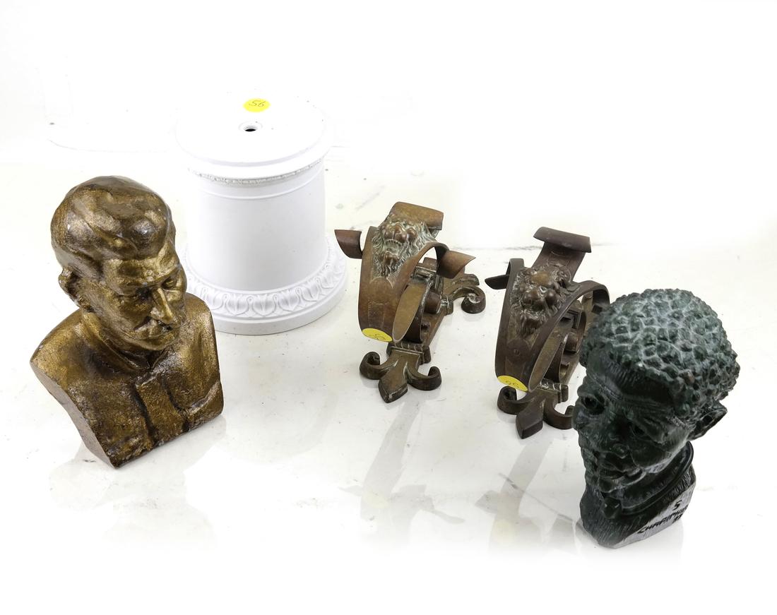 Two Busts, Pair of Tie Backs, Parian Pedestal (1 of 7)