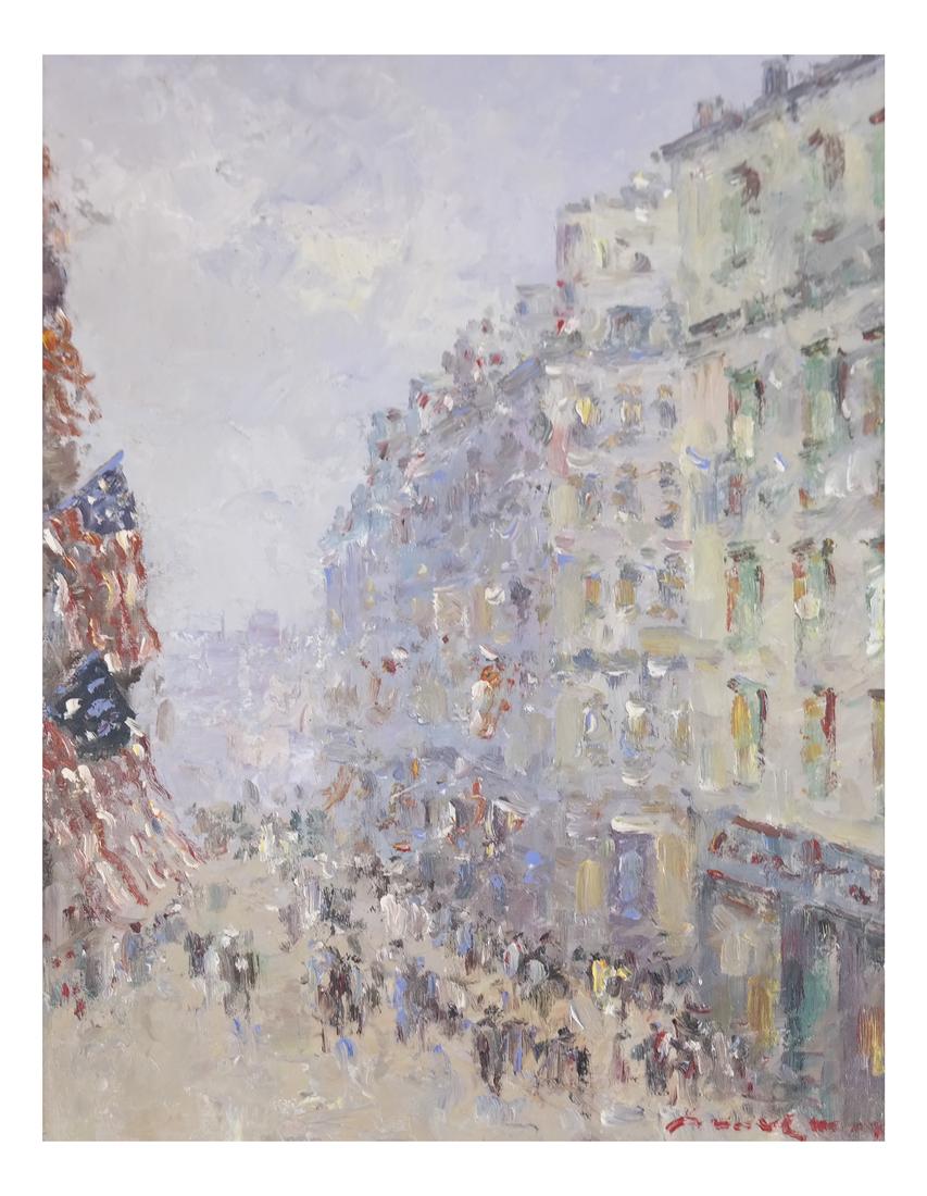 Guy Wiggins, Street Scene - Oil on Canvas (1 of 7)