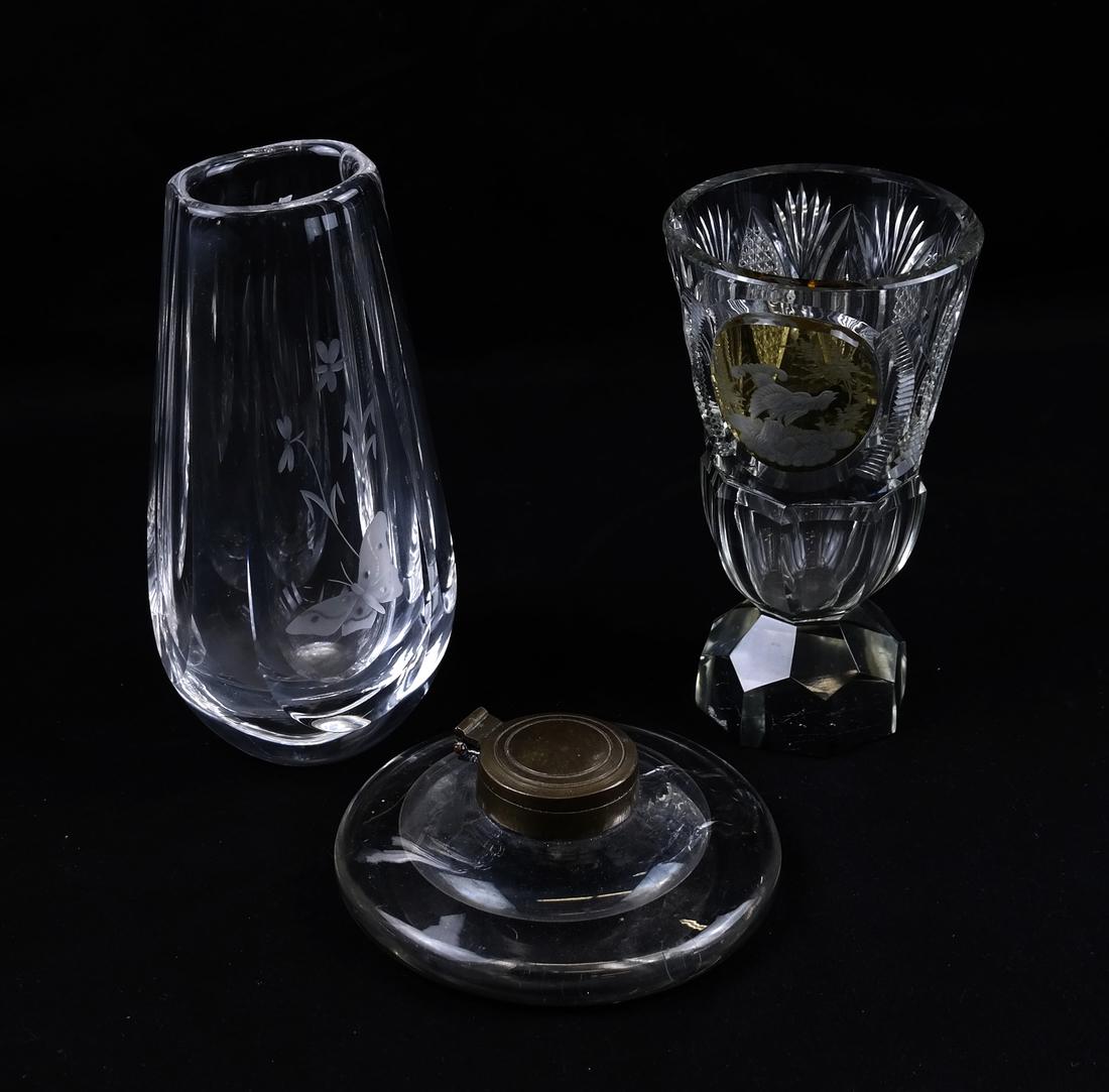 Antique Inkwell and Two Modern Vases (1 of 6)