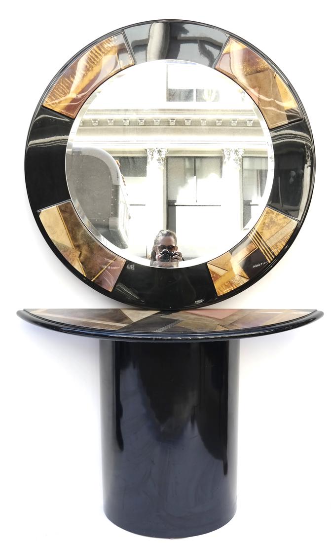 Contemporary Lacquer Console and Mirror (1 of 4)