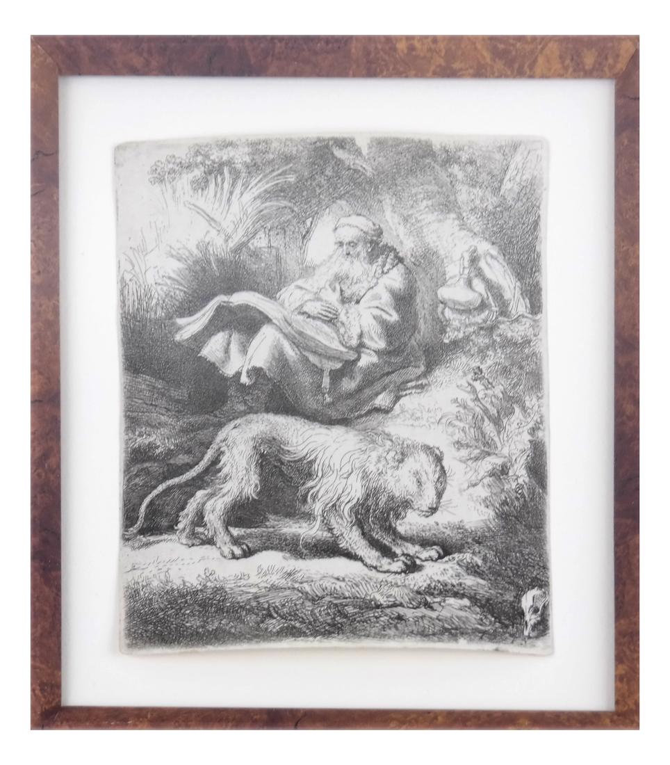 Rembrandt, "St. Jerome Reading" - Etching (1 of 6)