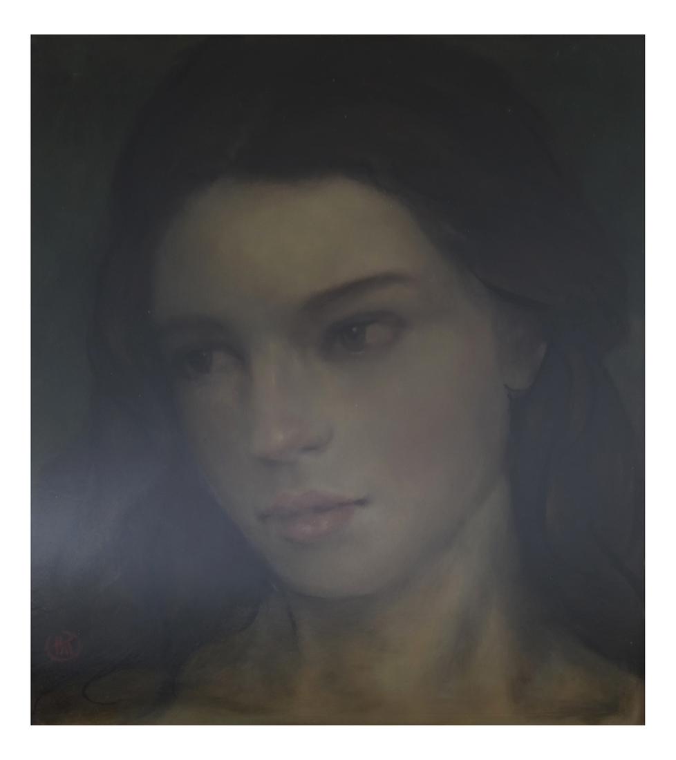 Ken Hamilton, "Raphael Girl" - Oil on Board (1 of 5)