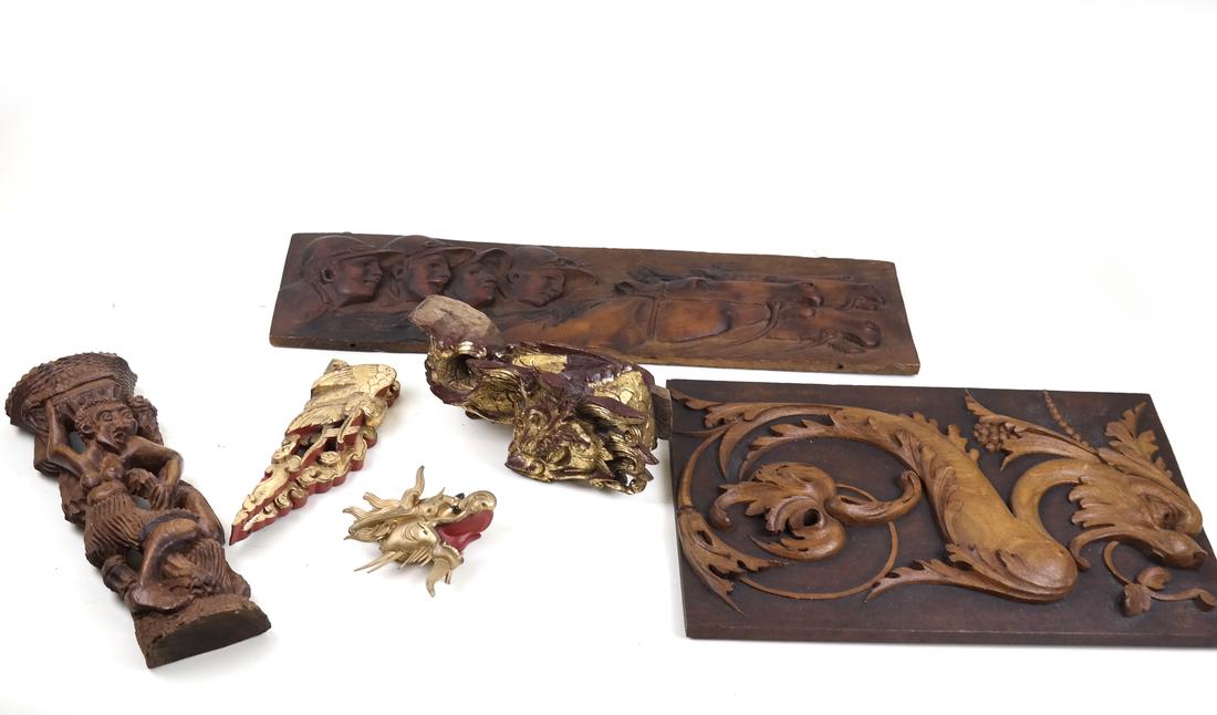 Six Hand-Carved Panels and Reliefs (1 of 5)