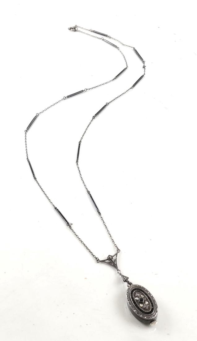 Bucherer Art Deco Sterling Pendant Watch (1 of 4)