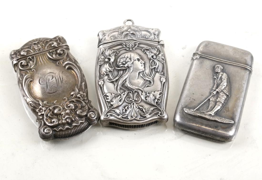 Three Sterling Match Safes (1 of 10)