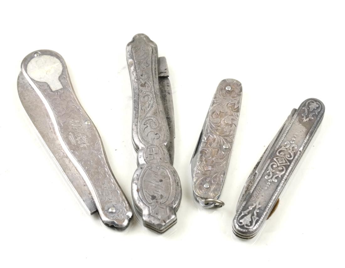 Four Sterling Silver Fruit Knives (1 of 6)