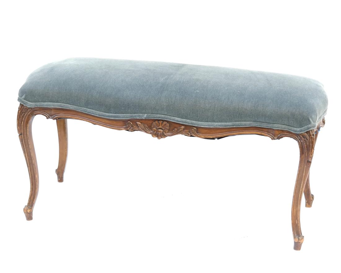 Cut Velvet Walnut Window Bench (1 of 5)