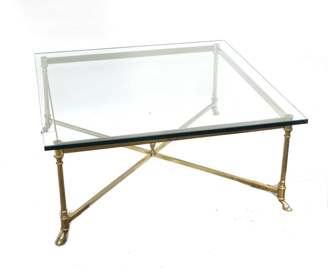 Modern Brass Glass Top Coffee Table (1 of 5)
