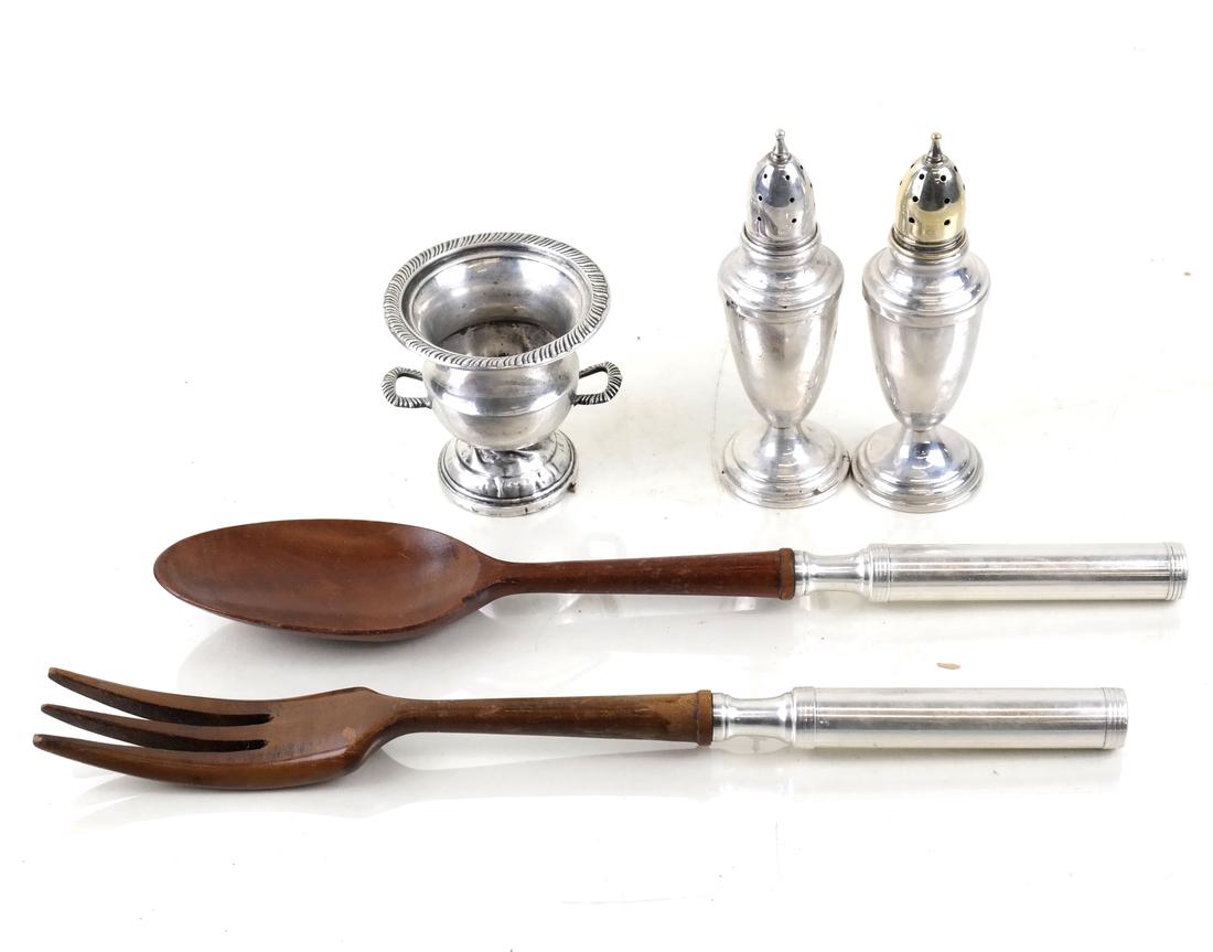 Sterling Silver Salad Set, Casters, Sugar Bowl (1 of 6)