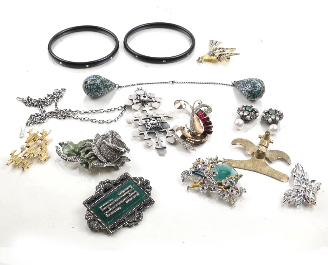 13 Costume Jewelry Items Including Sterling, More (1 of 6)