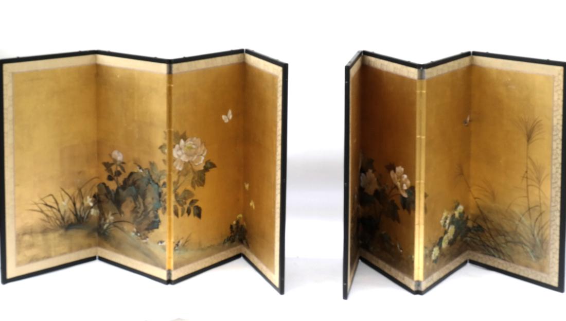 Pair of Asian Four-Fold Screens (1 of 9)