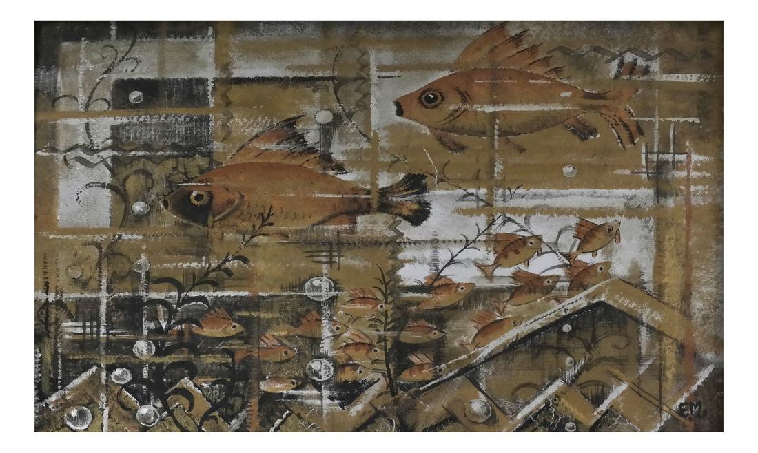 Elsa Moeschlin, 'Goldfish Capriccio' - Mixed Media (1 of 7)