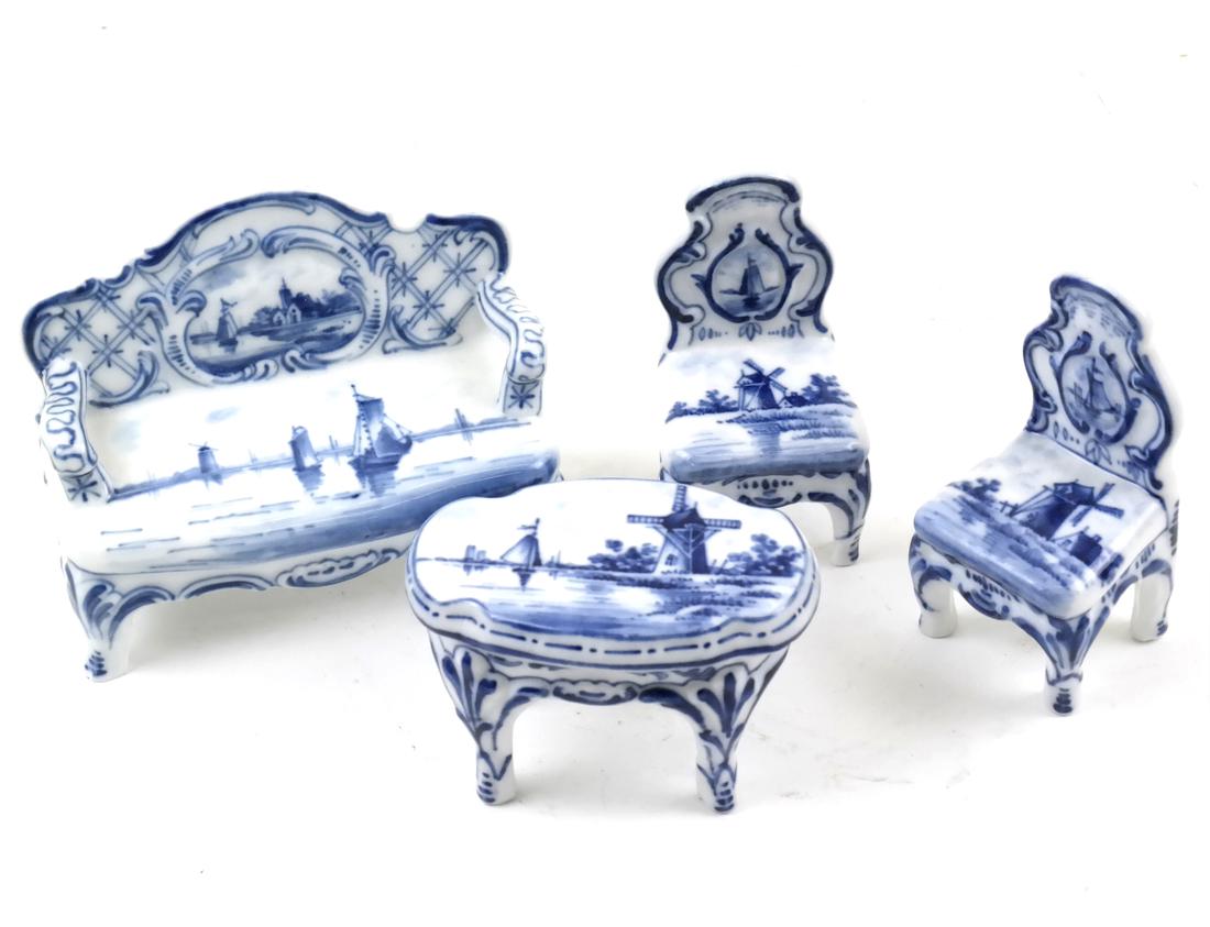 Four Piece Delft Parlor Ensemble (1 of 5)