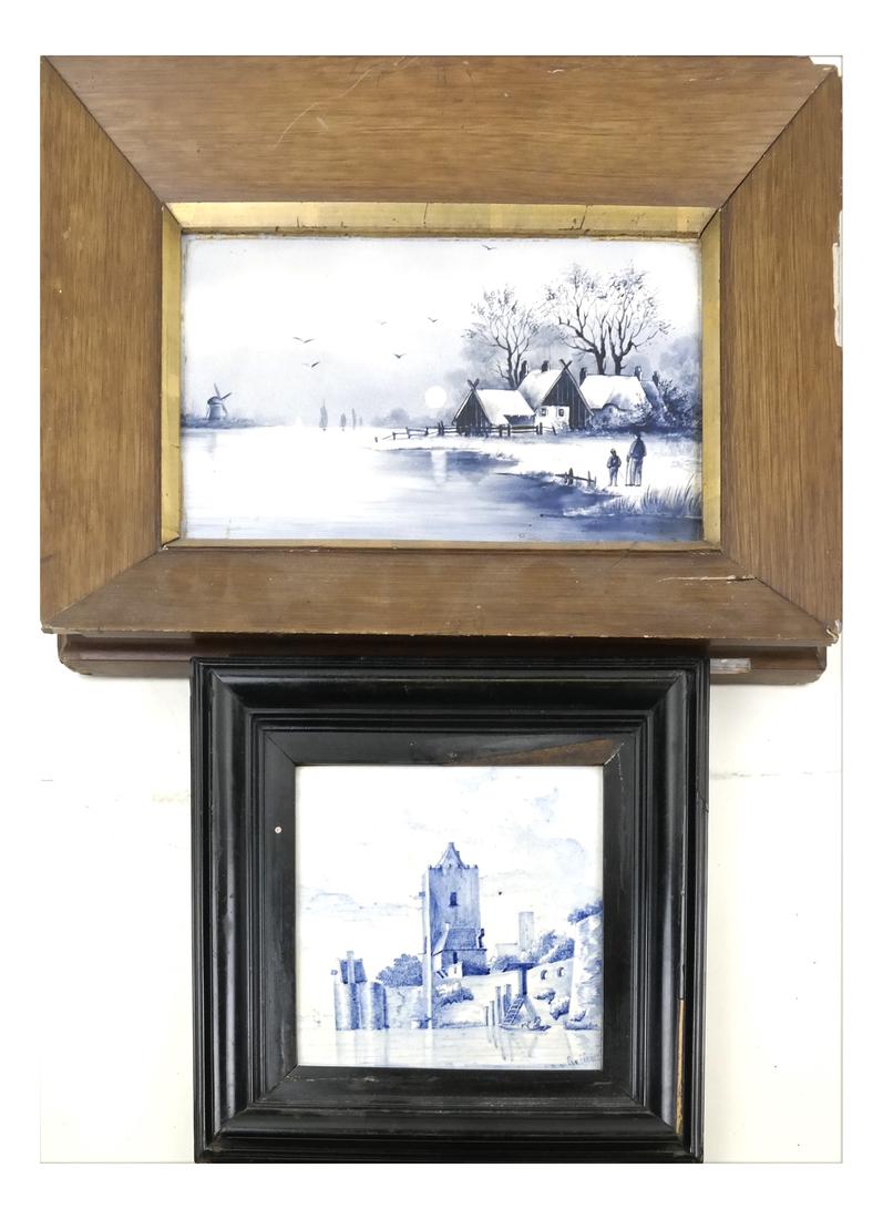 Two Delft Porcelain Framed Plaques (1 of 9)