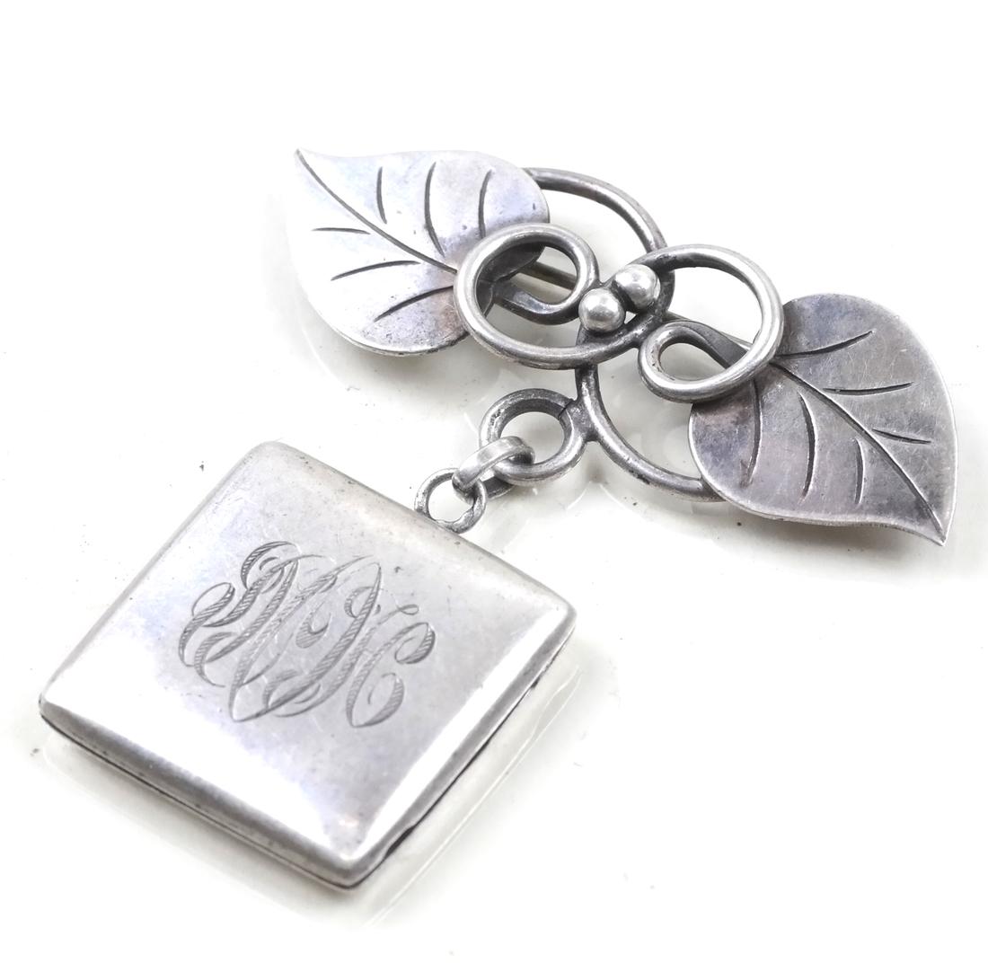 Georg Jensen Maple Leaf Locket: Georg Jensen maple leaf locket, marked #113.