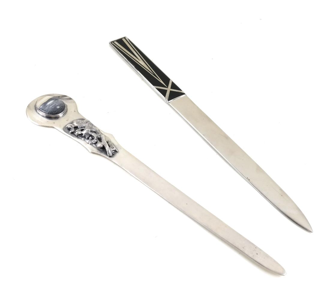 Two Letter Openers: Sterling, Enamel (1 of 3)