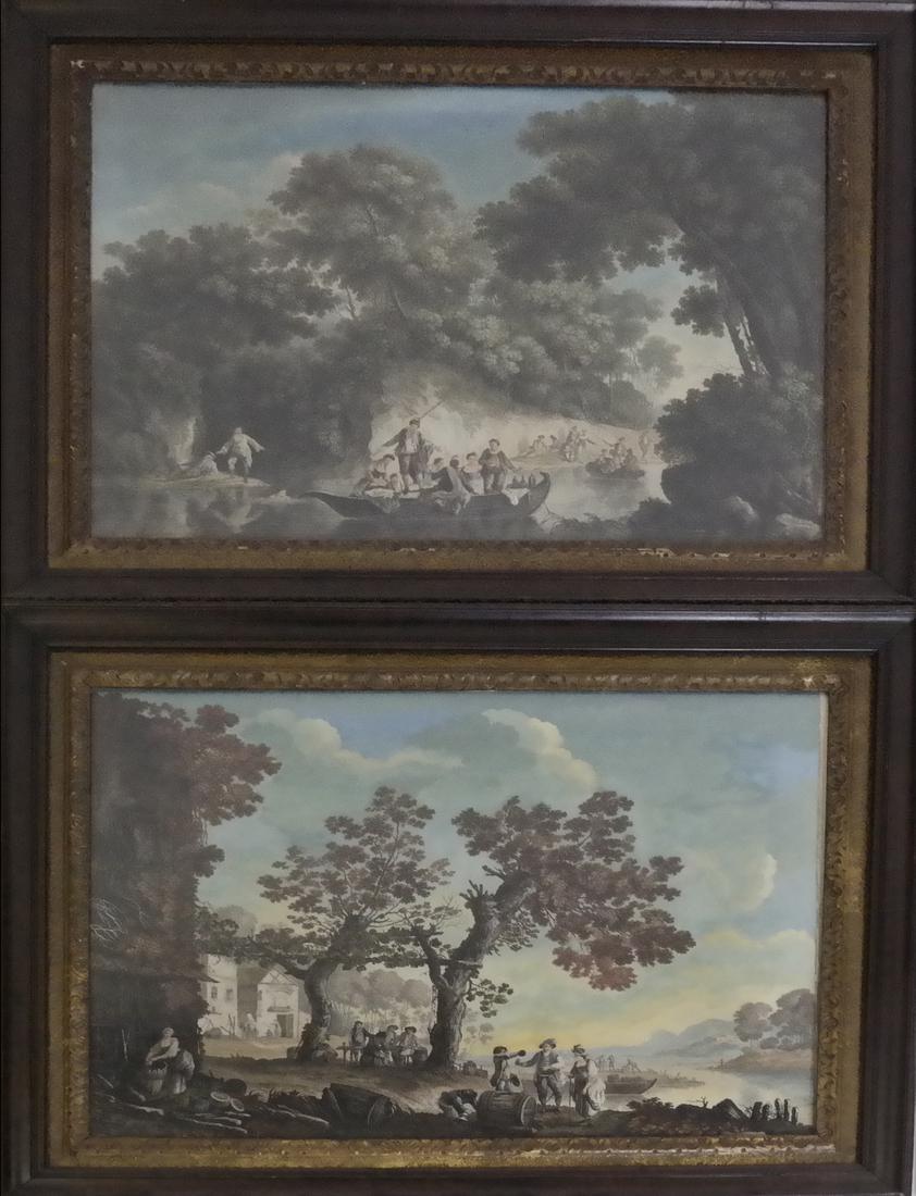 Pair of Hand-Colored Etchings (1 of 9)