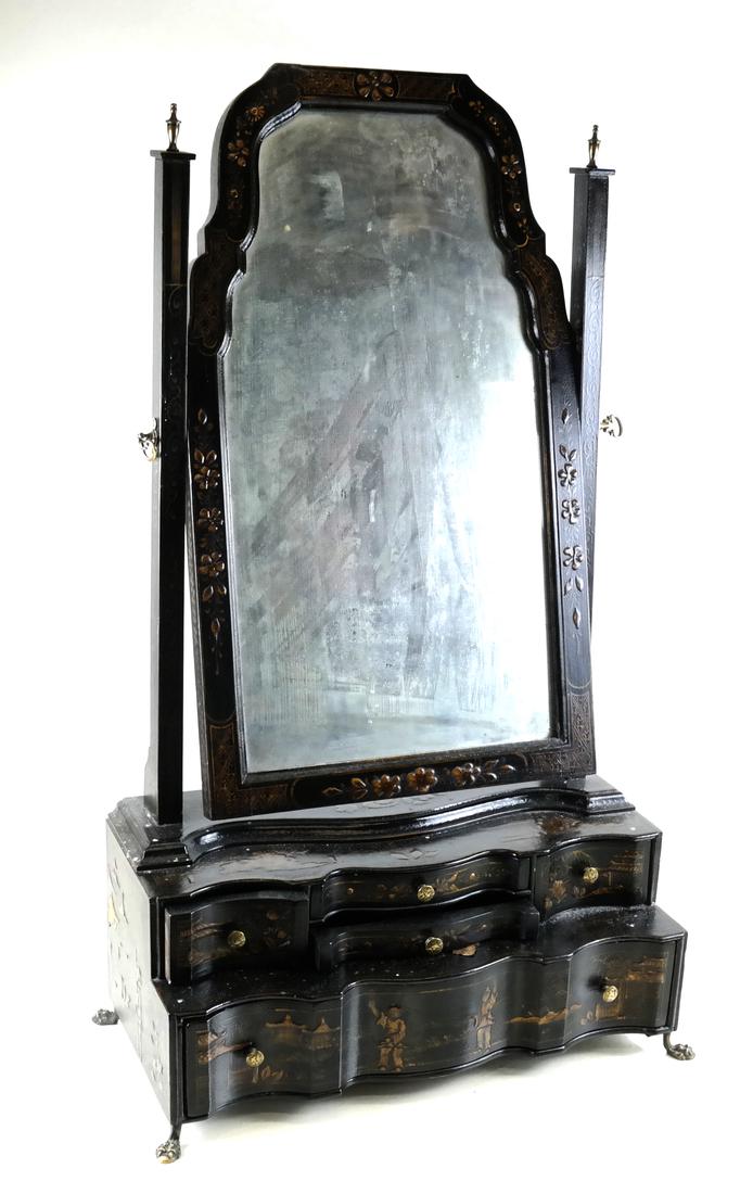 19th Century English Chinoiserie Shaving Mirror (1 of 9)