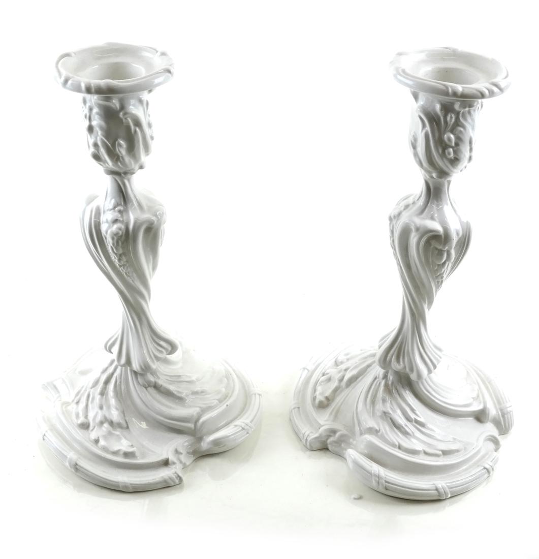 Pair of Mottahedeh White Candlesticks (1 of 6)
