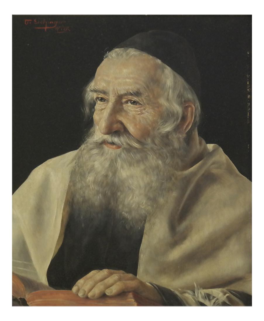 J. Eichinger, Portrait of a Rabbi - Oil on Board (1 of 7)