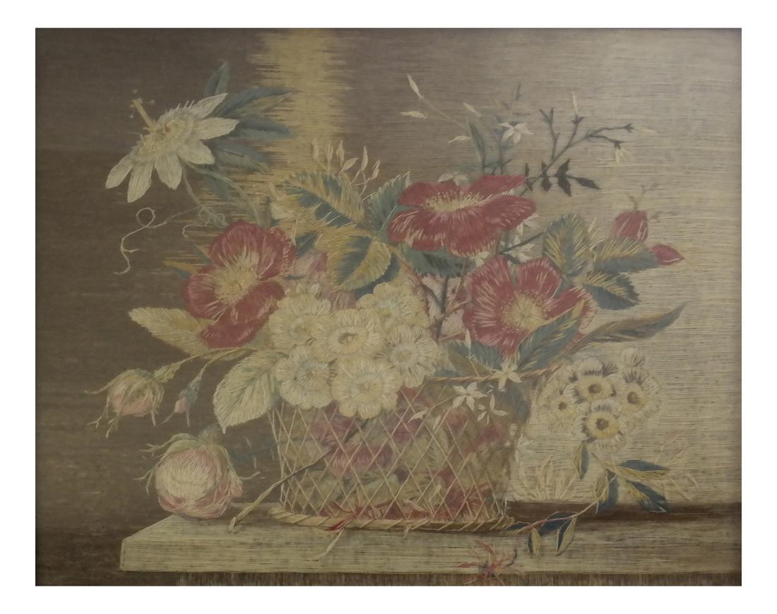 Framed Stump Work Floral Still Life (1 of 5)