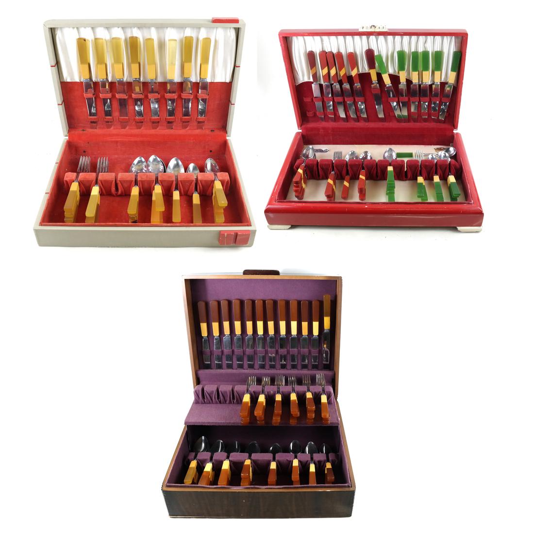 Three Partial Acrylic and Stainless Flatware Sets (1 of 9)