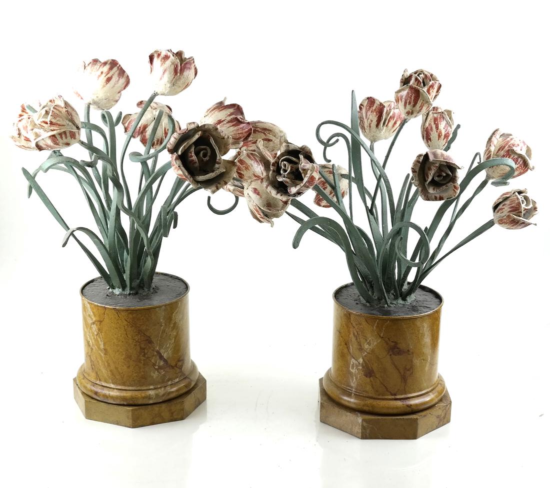 Pair of French Tole Plant Decorations (1 of 5)