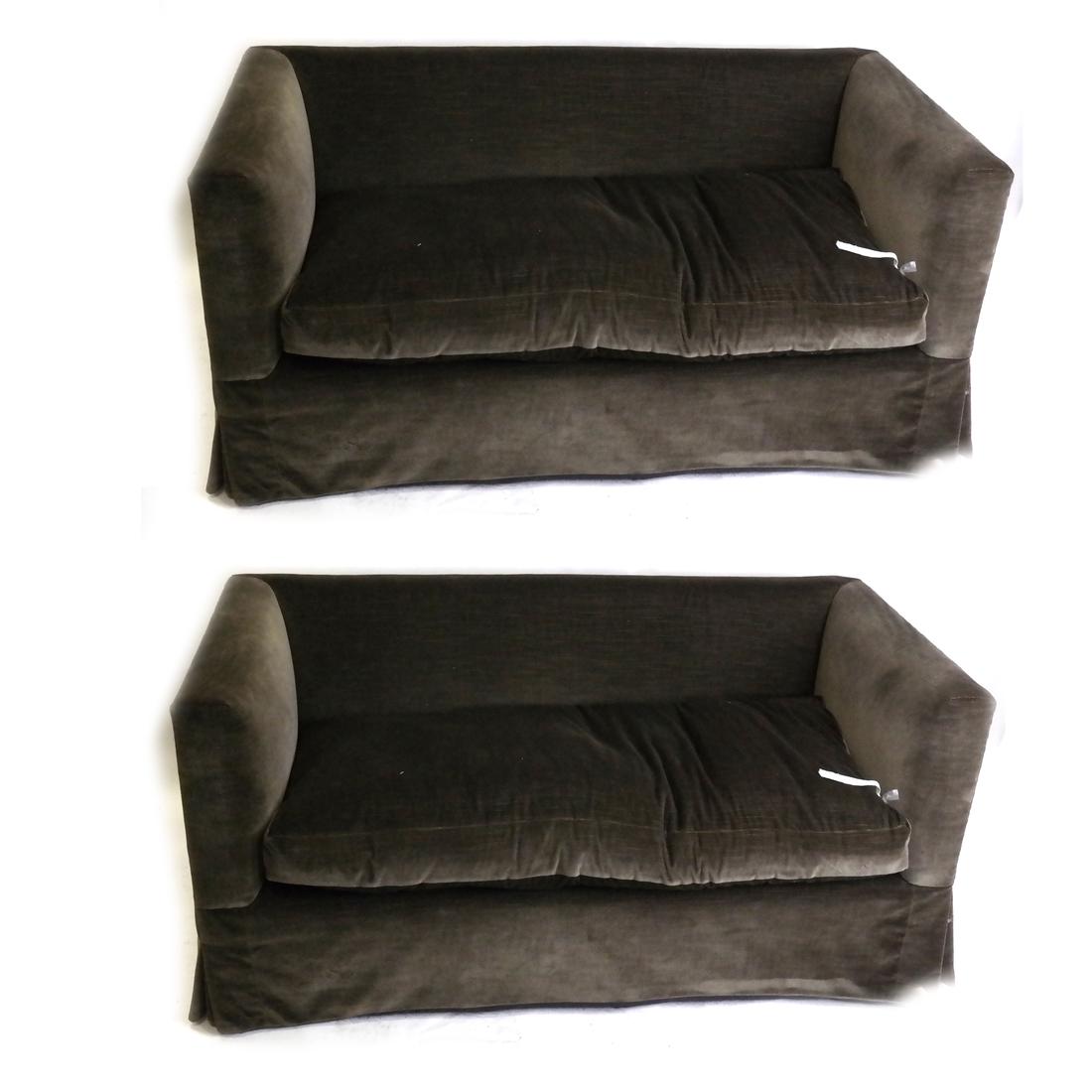 Pair of Down Cushioned Settees (1 of 4)