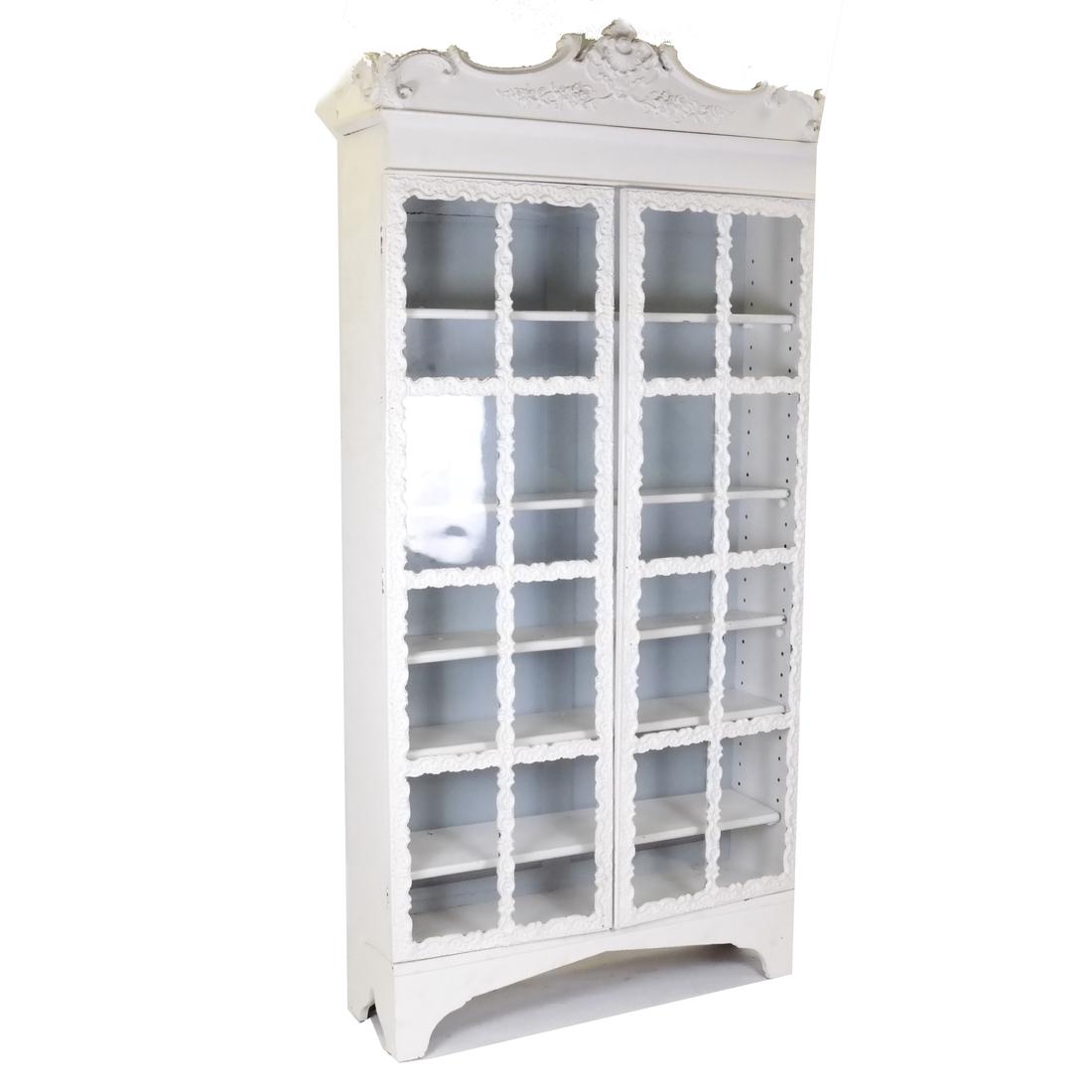 White Carved Two-Door Cabinet (1 of 8)