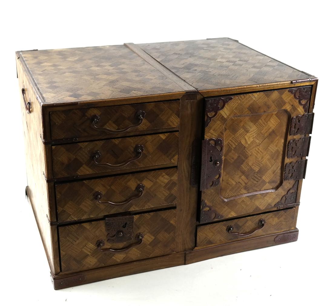 Antique Italian Parquetry Inlaid Compartment Box (1 of 10)