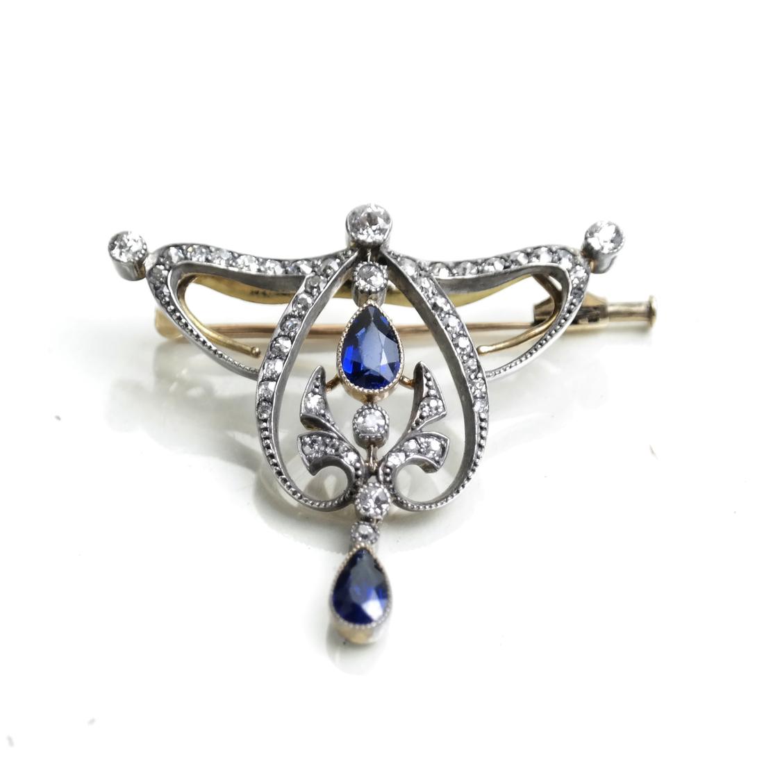 Victorian Yellow Gold and Platinum Pin (1 of 5)