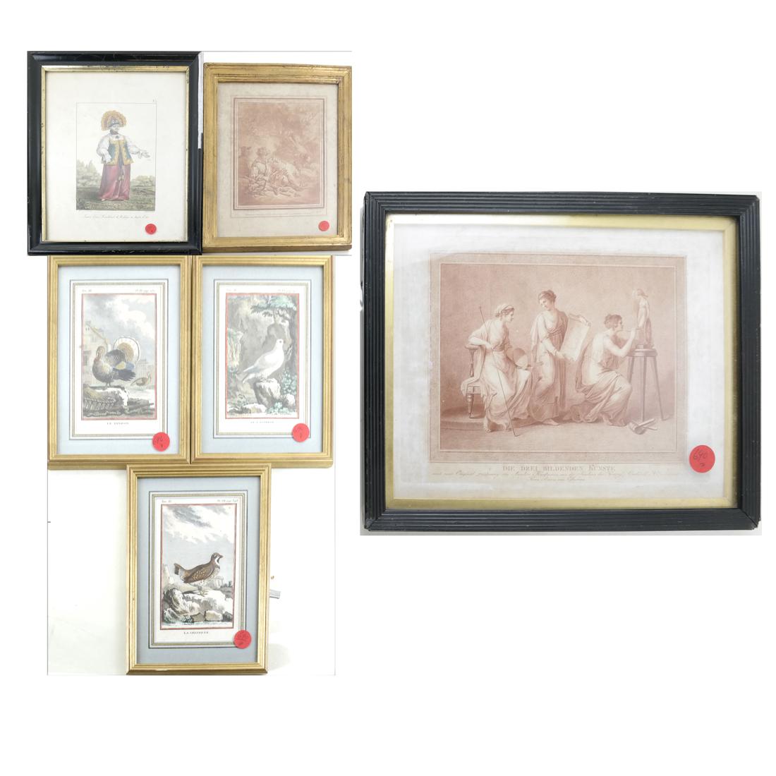 Group of Early Continental Prints & Plates (1 of 4)