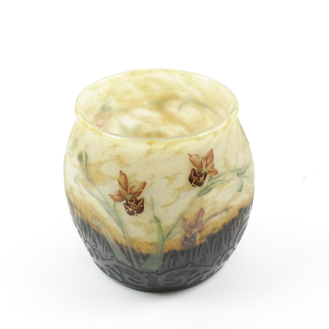 Daum Nancy, "Orchids and Webs" Vase (1 of 6)